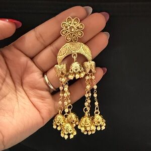 Elegant Gold-Toned Dangle Earrings